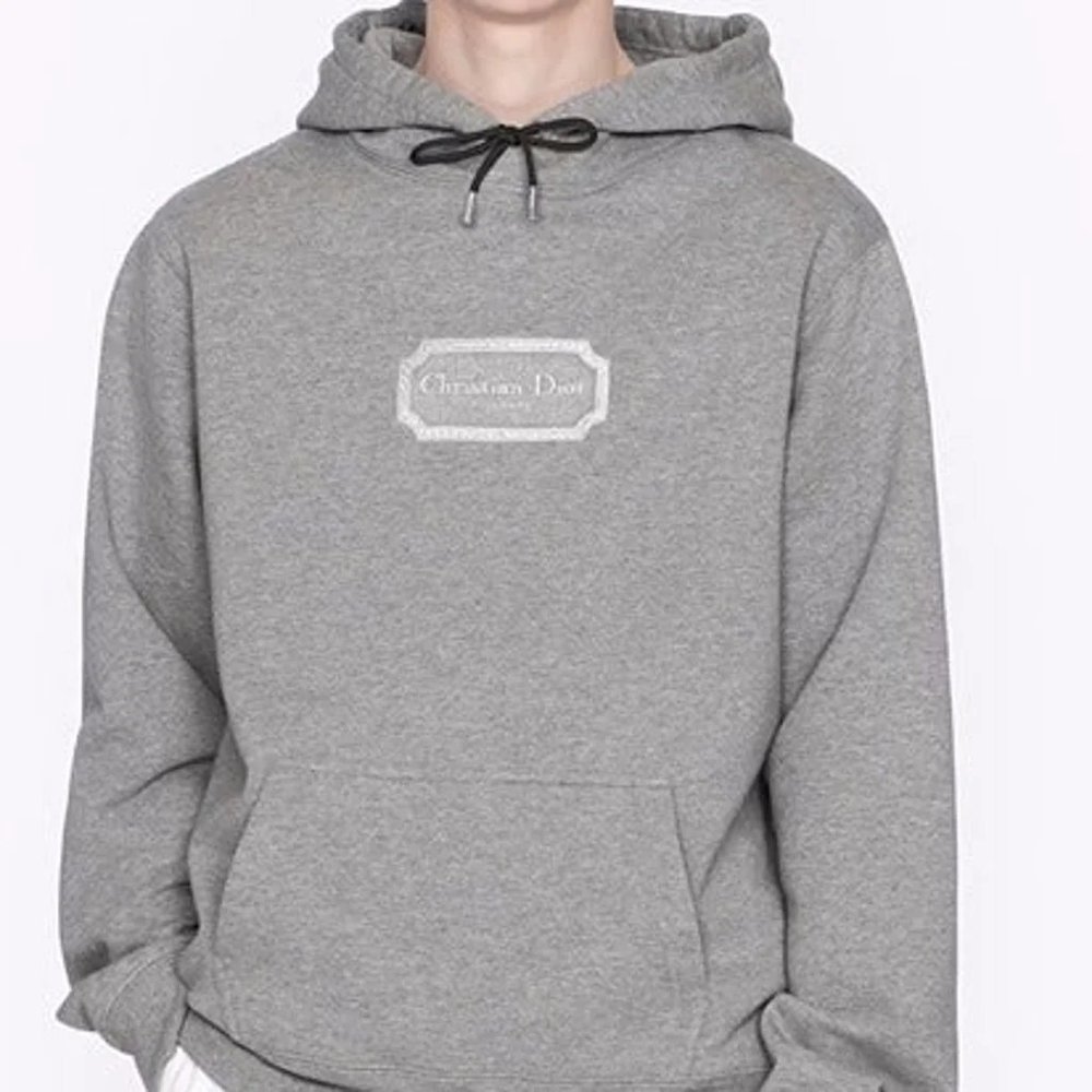 DIOR Men's Gray Hoodie Sweatshirt